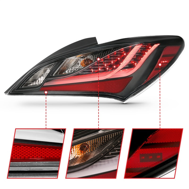 ANZO 10-13 Hyundai Genesis 2DR LED Taillights Smoke 321347 321347 Photo - Unmounted