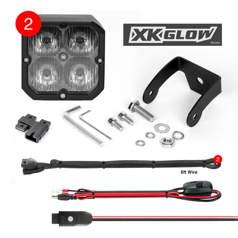 XKGLOW C3 Cube Driving Beam Rgb Kit XK065001-D-KIT