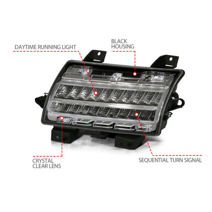 ANZO 18-19 Jeep Wrangler JL Halogen Chrome Clear w/ Sequential Signal 511083 511083 Photo - out of package