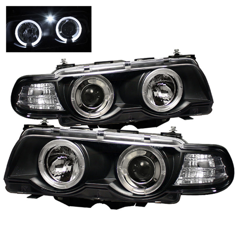 Spyder BMW E38 7-Series 99-01 Projector Headlights 1PC Xenon- LED Halo Blk PRO-YD-BMWE3899-HID-HL-BK 5008862 5008862 Photo - Primary