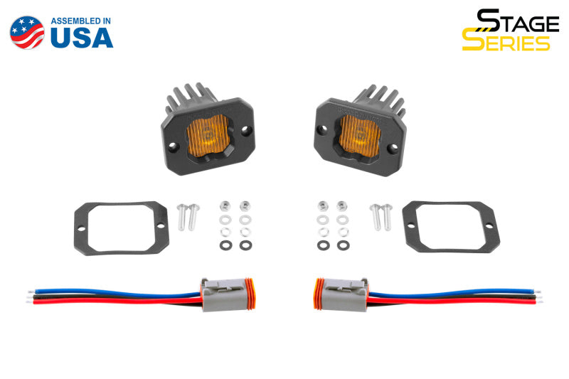 Diode Dynamics Stage Series C1 LED Pod - Yellow SAE Fog Flush ABL (Pair) DD6851P DD6851P User 3