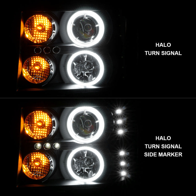 Anzo 2007-2013 Gmc Sierra 1500 Projector Headlights w/ Halo Black 111125 User 2