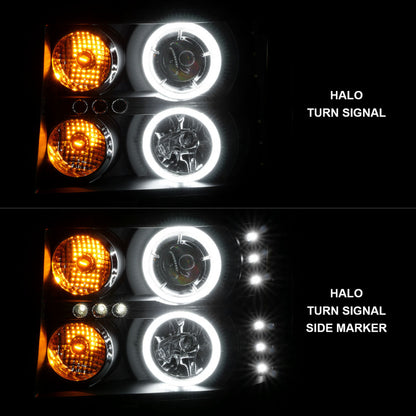 Anzo 2007-2013 Gmc Sierra 1500 Projector Headlights w/ Halo Black 111125 User 2