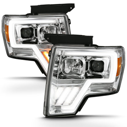 ANZO 2009-2013 Ford F-150 Projector Light Bar G4 Switchback H.L. Chrome Amber 111470 111470 Photo - Primary