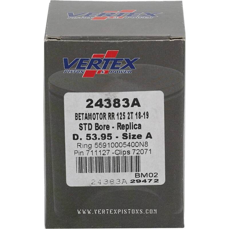 Vertex Pistons Vertex Piston 18-24 Beta RR 2T 125 125cc Cast Replica Piston Kit 24383A 24383A Photo - Primary