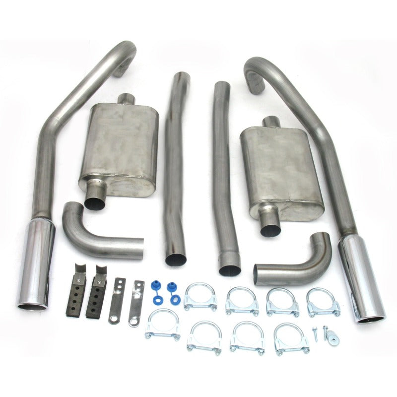 JBA 65-70 Ford Mustang 260-428 409SS Dual Turn Down Under Rear Valance Header Back Exhaust 40-2654 40-2654 Photo - Primary
