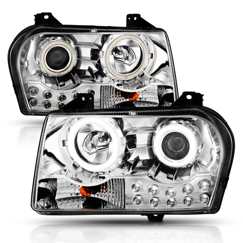 Anzo 2005-2010 Chrysler 300 Projector Headlights w/ Halo Chrome 121136 Photo - Unmounted