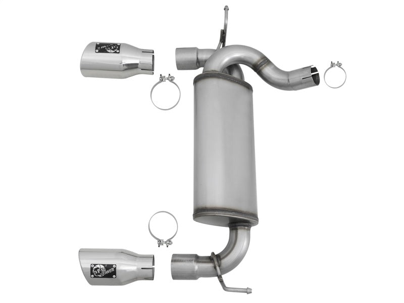 aFe Rebel Series 2.5in 409 Stainless Steel Axle-Back Exhaust System w/ Pol 49-48061-P Photo - Unmounted