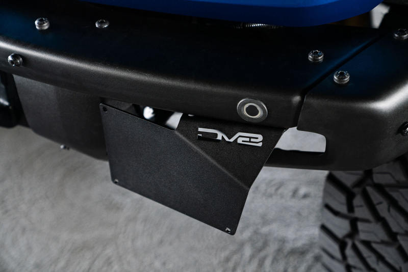 DV8 Offroad 21-22 Ford Bronco Factory Front Bumper License Relocation Bracket - Side LPBR-02 LPBR-02 Photo - lifestyle view