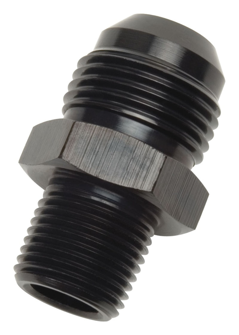 Russell -8 AN Straight Flare To Pipe Adapter (Black Finish) 660493 Photo - Primary