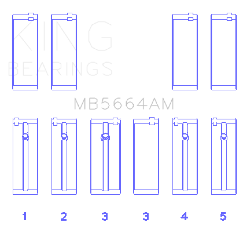 King Engine Bearings King Nissan QR25DE DOHC 16 Valves (Size +0.5) Main Bearing Set MB5664AM0.5 MB5664AM0.5 Photo - Primary