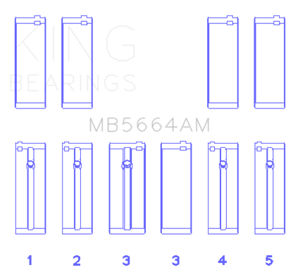 King Engine Bearings King Nissan QR25DE DOHC 16 Valves (Size STD) Main Bearing Set MB5664AM MB5664AM Photo - Primary