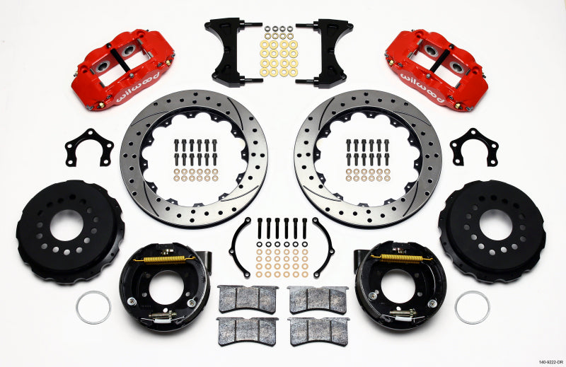 Wilwood Narrow Superlite 4R Rear P-Brk Kit 12.88in Drilled Red Mopar/Dana 2.36in Off w/Snap Ring 140-9222-DR 140-9222-DR Photo - Primary