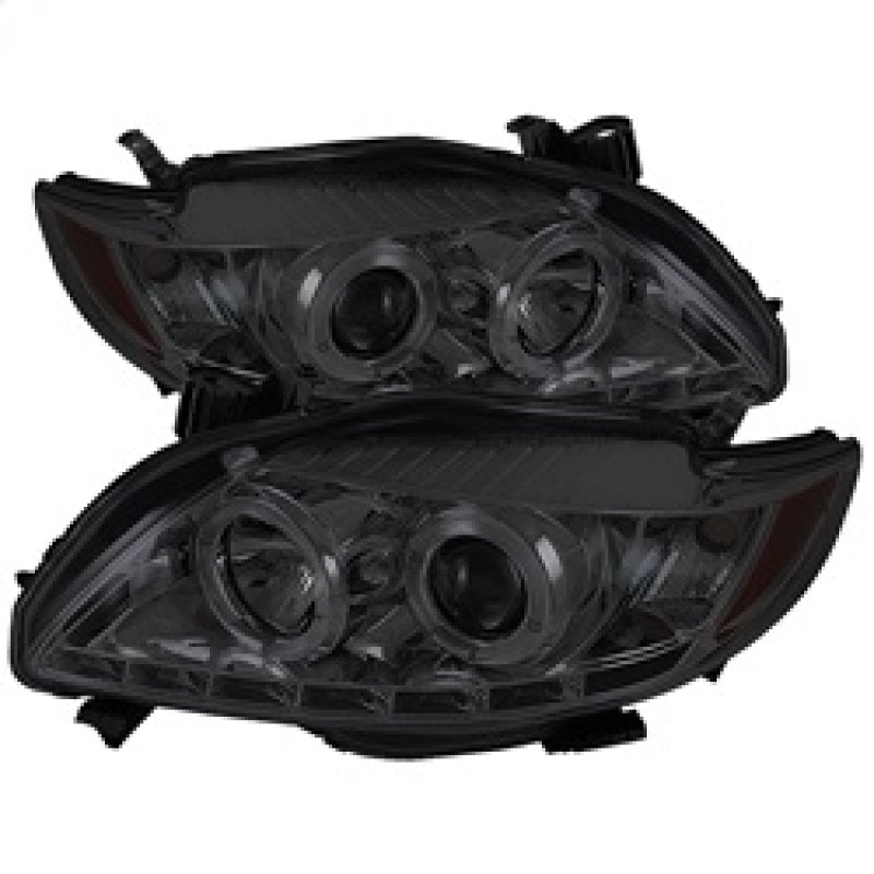 Spyder Toyota Corolla 09-10 Projector Headlights LED Halo DRL Smke High H1 Low H1 PRO-YD-TC09-DRL-SM 5032522 5032522 Photo - Primary