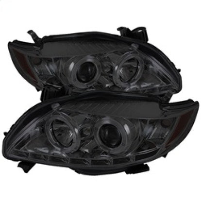 Spyder Toyota Corolla 09-10 Projector Headlights LED Halo DRL Smke High H1 Low H1 PRO-YD-TC09-DRL-SM 5032522 5032522 Photo - Primary