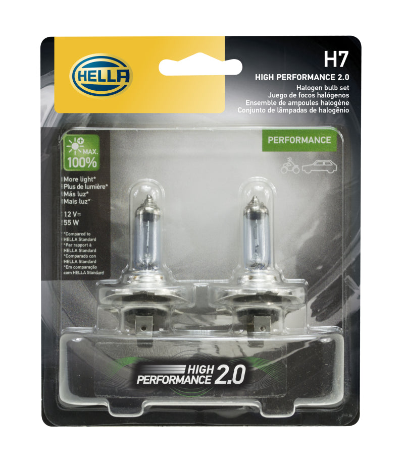 Hella H7 12V 55W PX26D HP 2.0 Halogen Bulbs H7 2.0TB H7 2.0TB Photo - in package