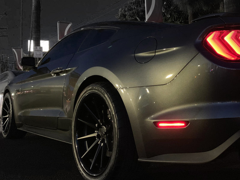 Raxiom 15-22 Ford Mustang Axial Series LED Side Marker Lights Rear (Smoked) 390265 390265 Photo - Close Up