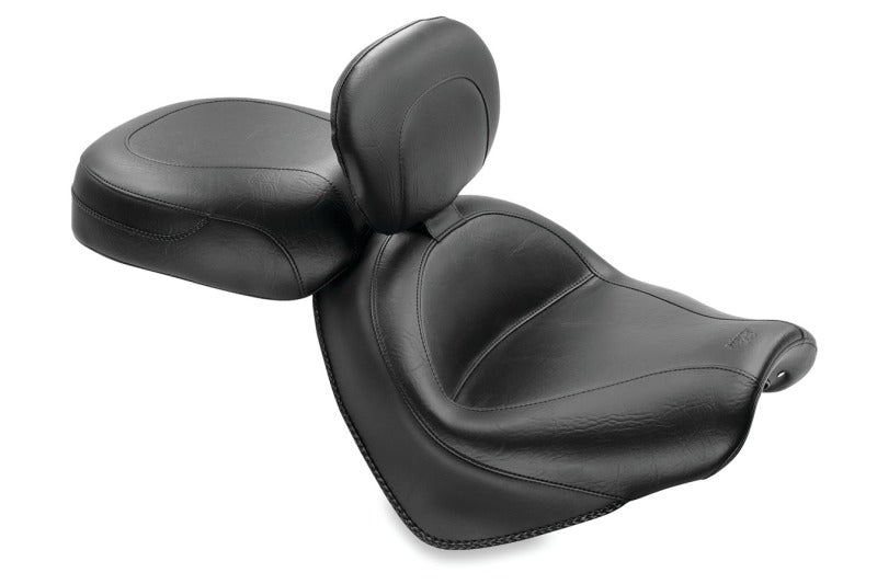 Mustang Motorcycle Mustang 04-09 Honda VTX1300C Wide Touring 2PC Seat w/Driver Backrest - Black 79561 79561 Photo - Primary