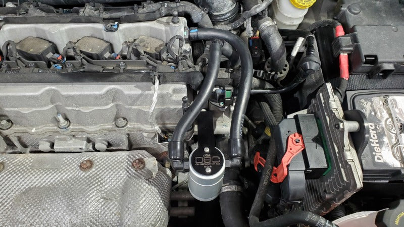 J&L 14-22 Jeep Cherokee 2.4L / 15-21 Jeep Renegade  Driver Side Oil Separator 3.0 - Clear 3077D-C 3077D-C Photo - Mounted