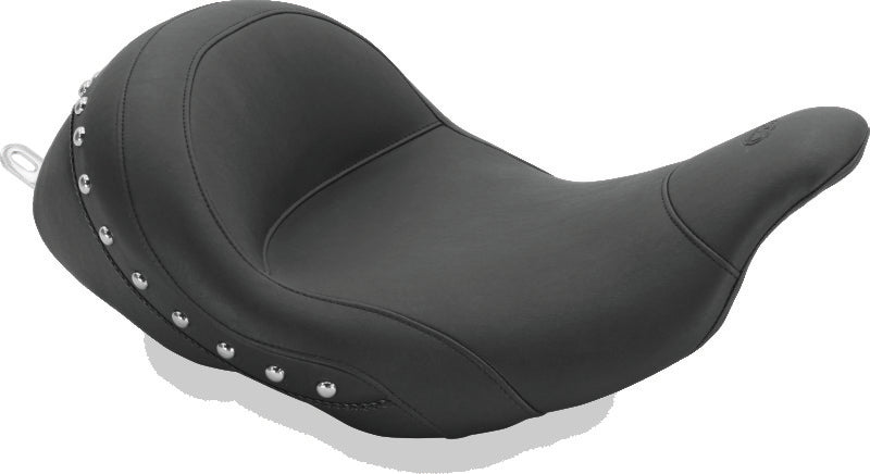 Mustang Motorcycle Mustang 08-21 Harley Electra Glide,Rd Glide,Rd King, Str Glide Lowdown Solo Seat w/Studs - Black 76079 76079 Photo - Primary