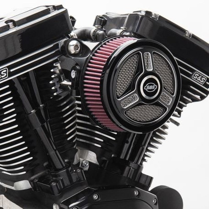 S&S Cycle 2017+ M8 Models w/ Stock Throttle Body Stealth Air Cleaner Kit w/ Tri-Spoke Cover 170-0392C 170-0392C Photo - Primary