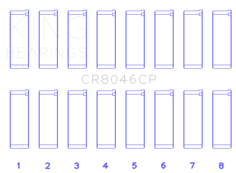 King Engine Bearings Porsche M 48.00/M 48.50 (Size +0.50mm) Connecting Rod Bearing Set CR8046CP0.5 CR8046CP0.5 Photo - Primary