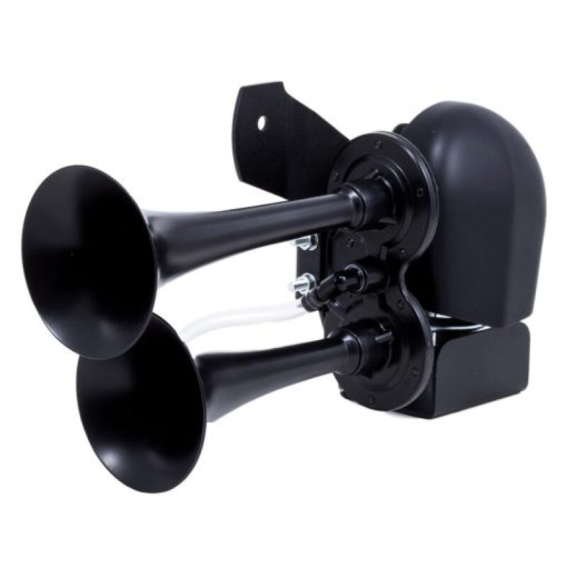 Kleinn Air Horns Kleinn 79-24 Harley Davidson Horns w/ Cowbell Horn Cover HOGKIT-1BK HOGKIT-1BK Photo - Primary