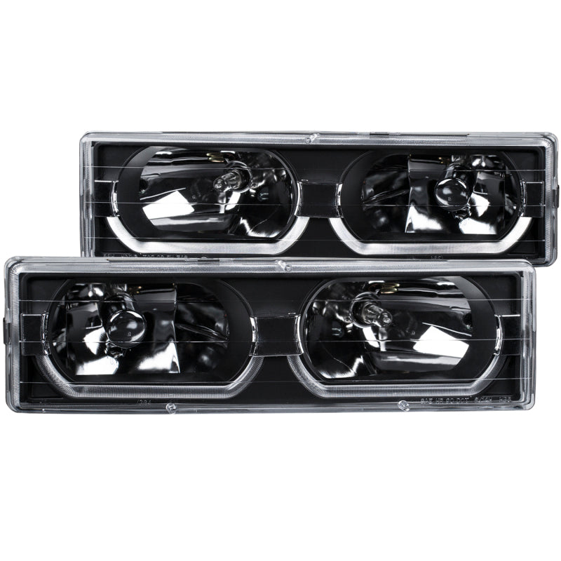 Anzo 1988-1998 Chevrolet C1500 Crystal Headlights Black w/ Low - Brow 111299 Photo - Primary