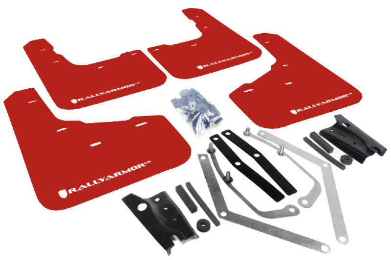Rally Armor 2013+ Ford Fiesta ST Red Flap White Logo MF29-UR-RD/WH Photo - Primary