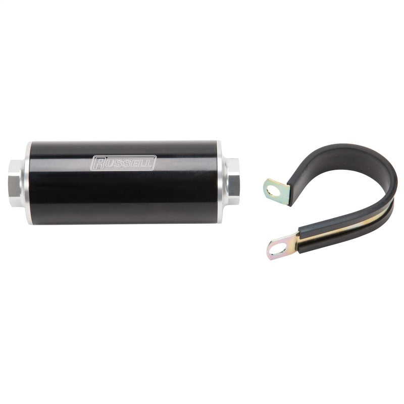 Russell Fuel Filter 10 Micron #10 AN Inlet #10 AN Outlet Blk/Clear Finish 649250 Photo - Primary