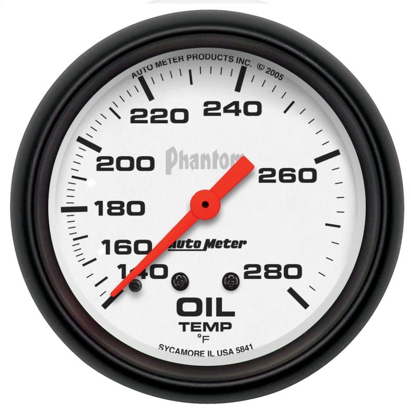Autometer Gauge, Oil Temp, 2 5/8", 140-280 Deg. F, Mechanical, Phantom 5841 Photo - Primary