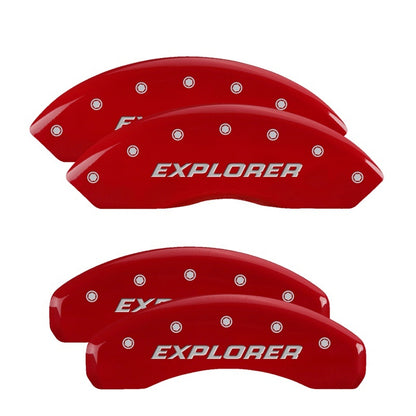 MGP 4 Caliper Covers Engraved Front & Rear Explorer/2011 Red Finish Silver Char 2009 Ford Explorer 10041SEXPRD 10041SEXPRD Photo - Primary