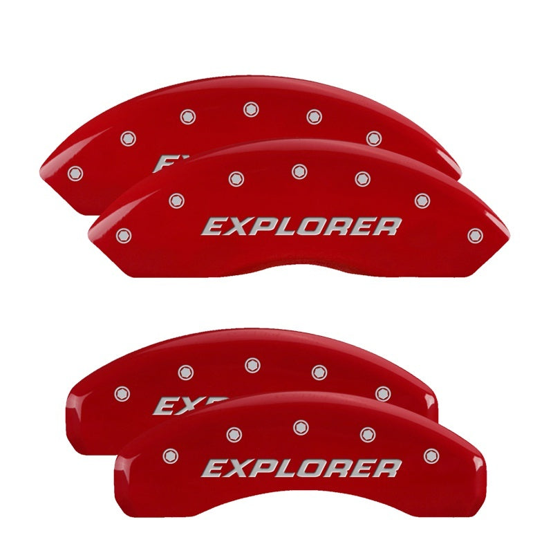MGP 4 Caliper Covers Engraved Front & Rear Explorer/2011 Red Finish Silver Char 2009 Ford Explorer 10041SEXPRD 10041SEXPRD Photo - Primary