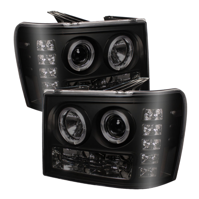 Spyder GMC Sierra 1500/2500 07-13 Projector Headlights LED Halo- LED Blk Smke PRO-YD-GS07-HL-BSM 5078506 5078506 Photo - Primary