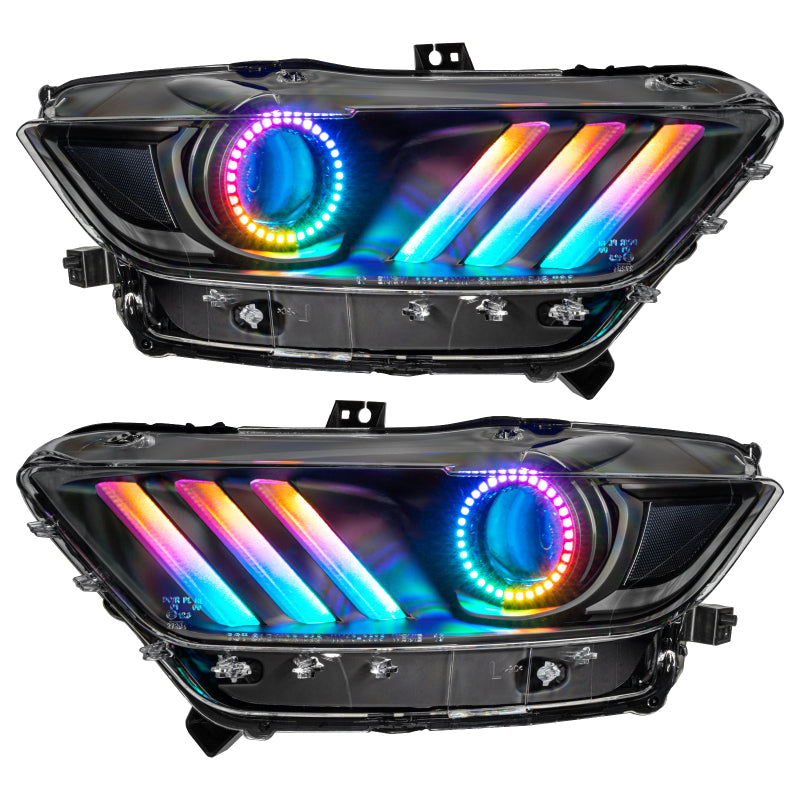 ORACLE Lighting Oracle 15-17 Ford Mustang Dynamic RGB+A Pre-Assembled Headlights - Black Edition - ColorSHIFT 8199-332 8199-332 Photo - Primary