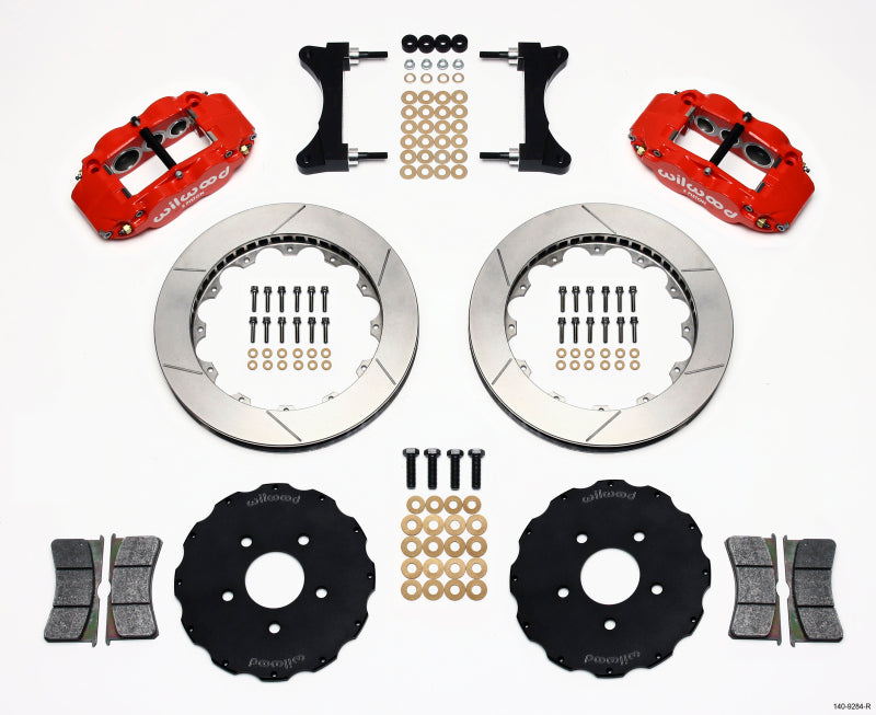 Wilwood Narrow Superlite 6R Front Hat Kit 13.06in Red Mitsubishi EVO VIII 140-9284-R 140-9284-R Photo - Primary