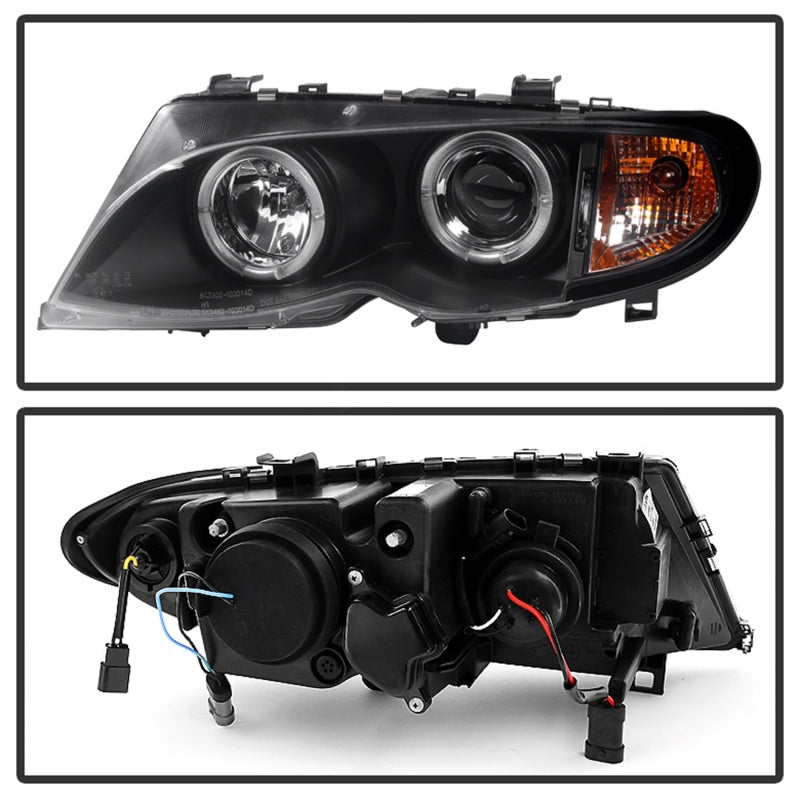 Spyder BMW E46 3-Series 02-05 4DR Projector Headlights 1PC LED Halo Blk PRO-YD-BMWE4602-4D-AM-BK 5042415 5042415 Photo - Unmounted