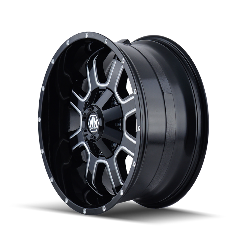 Mayhem 8103 Fierce 17x9 / 6x135 BP / -12mm Offset / 106mm Hub Black w/ Milled Spokes Wheel 8103-7937M 8103-7937M Photo - Primary