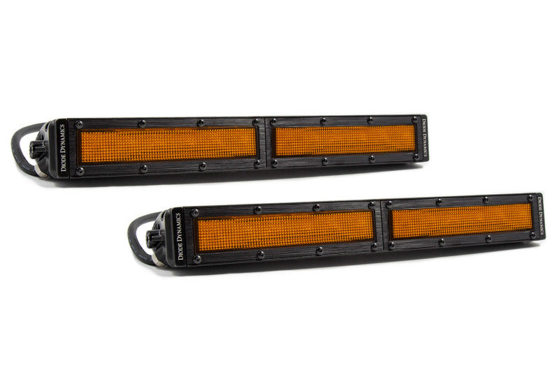 Diode Dynamics 12 In LED Light Bar Single Row Straight - Amber Flood (Pair) Stage Series DD6041P DD6041P Photo - Primary