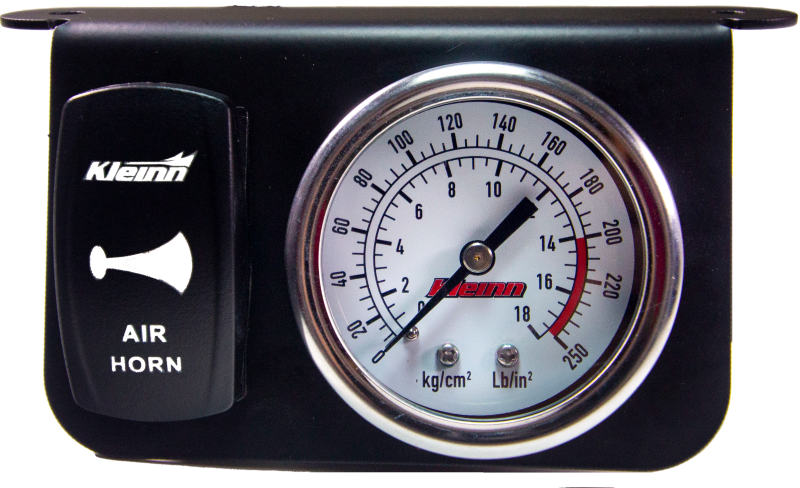 Kleinn Air Horns Kleinn Panel Mounted 160 PSI Gauge w/ an Illuminated WHITE Momentary Rocker Switch 1303W 1303W Photo - Primary