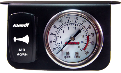 Kleinn Air Horns Kleinn Panel Mounted 160 PSI Gauge w/ an Illuminated WHITE Momentary Rocker Switch 1303W 1303W Photo - Primary