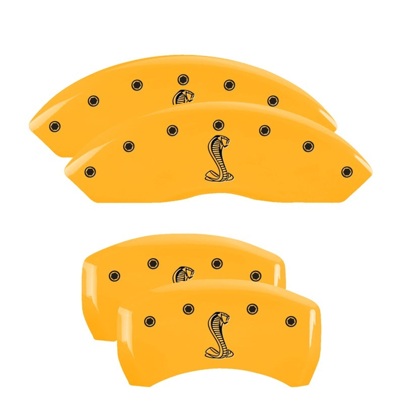 MGP 4 Caliper Covers Engraved Front & Rear Tiffany Snake Yellow Finish Black Char 2005 Ford Mustang 10197SSNKYL 10197SSNKYL Photo - Primary