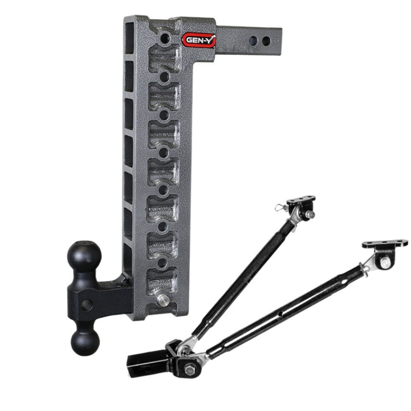 GEN-Y Hitch Gen-Y Mega Duty 2in Shank 17.5in Drop 2K TW 16K Hitch w/GH-051 Dual-Ball/GH-0100 Stabilizer Kit GH-518 GH-518 User 1