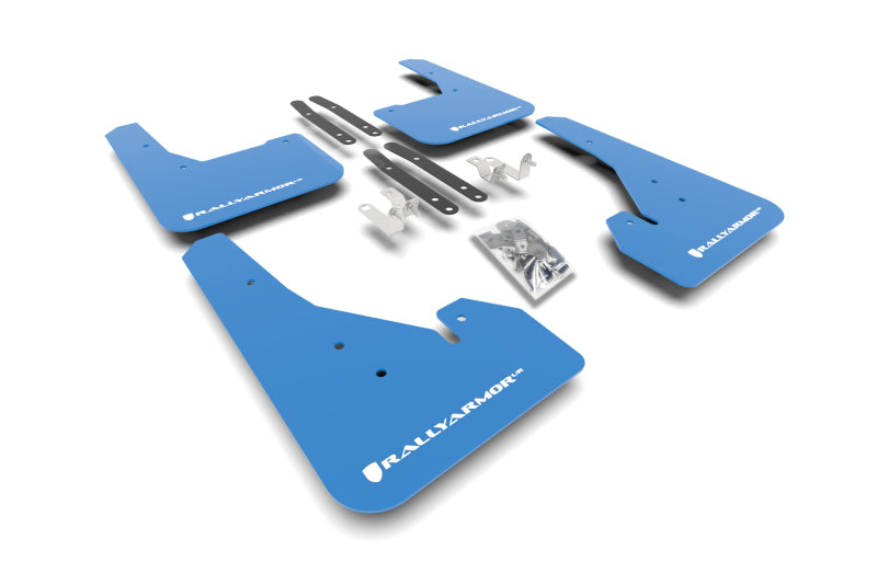 Rally Armor 18-22 Toyota Corolla Hatchback Blue UR Mud Flap White Logo MF67-UR-BL/WH MF67-UR-BL/WH Photo - Primary