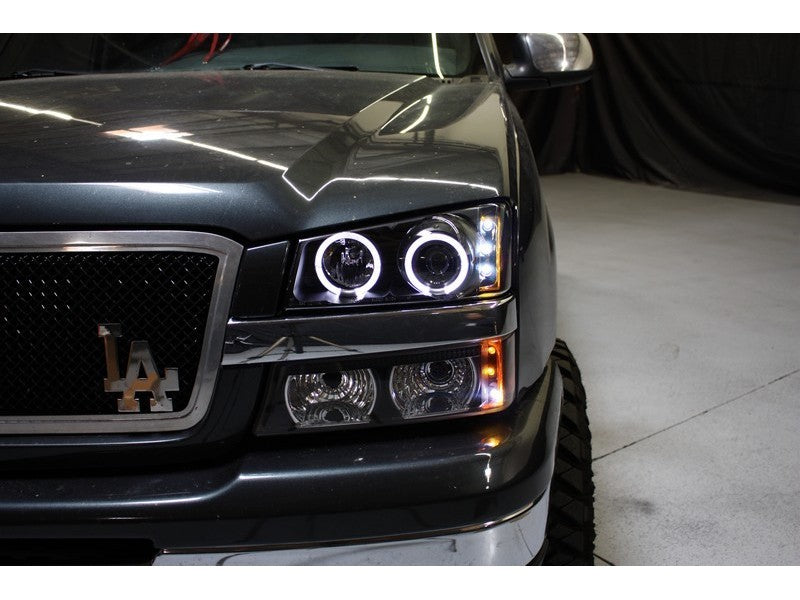 Spyder Chevy Silverado 1500 03-06 Projector LED Halo LED Amber Reflctr Blk PRO-YD-CS03-AM-BK 5009456 5009456 User 1