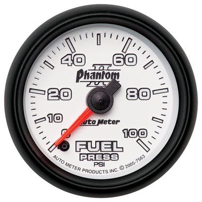 Autometer 2-1/16" Fuel Pressure, 0-100 Psi, Stepper Motor, Phantom II 7563 Photo - Primary