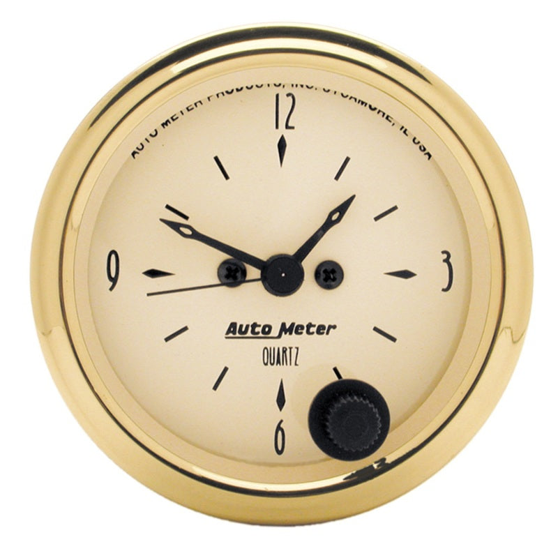 Autometer Gauge, Clock, 2 1/16", 12Hr, Analog, Golden Oldies 1586 Photo - Primary