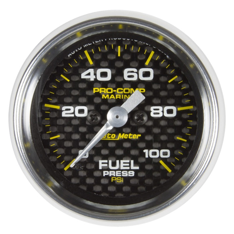 Autometer Marine Carbon Fiber 2-1/16in 100 PSI Digital Stepper Motor Fuel Pressure Gauge 200850-40 200850-40 Photo - Primary