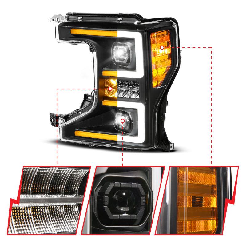 ANZO 20-22 Ford Super Duty (Halogen) Z-Series Full LED Proj Headlights SeqSig - Driver Side ONLY 111620X-L 111620X-L User 1