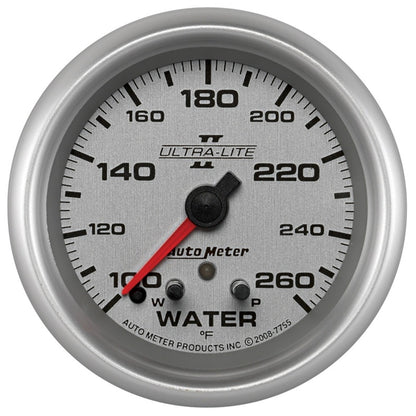 AutoMeter Ultra-Lite II 2-5/8in 260 Deg F Stepper Motor w/ Peak & Warn Water Temp Gauge 7755 7755 Photo - Primary